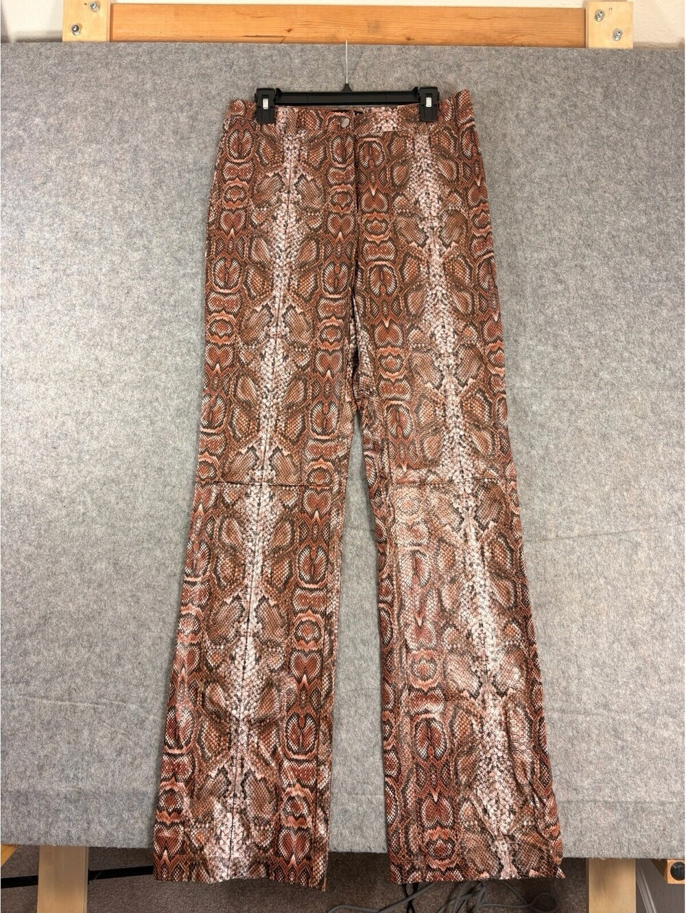 I.AM.GIA Brandy Metallic High Waist Snake Print Pants Silver Y2K Large